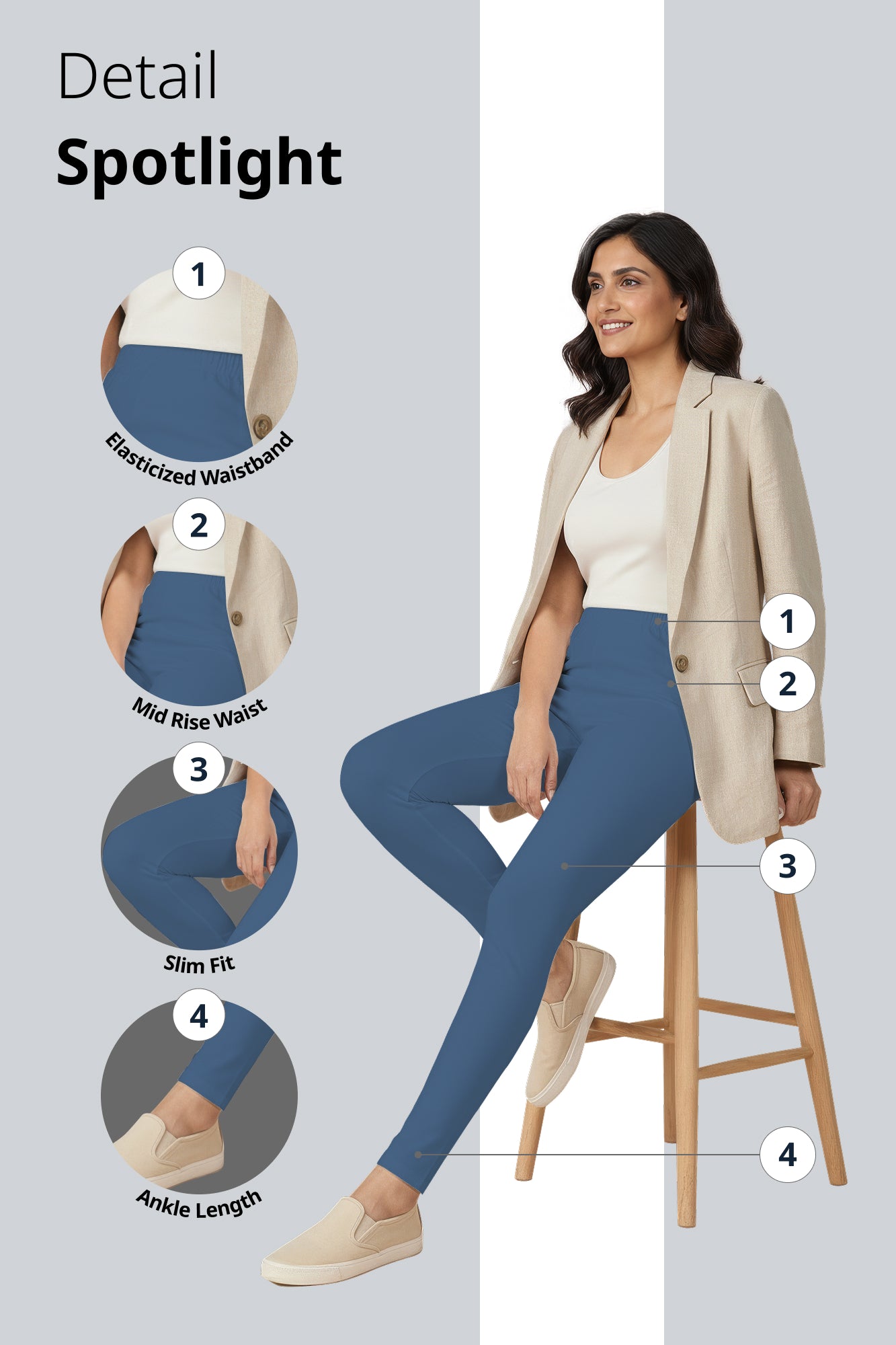 Denim Ankle Length Leggings