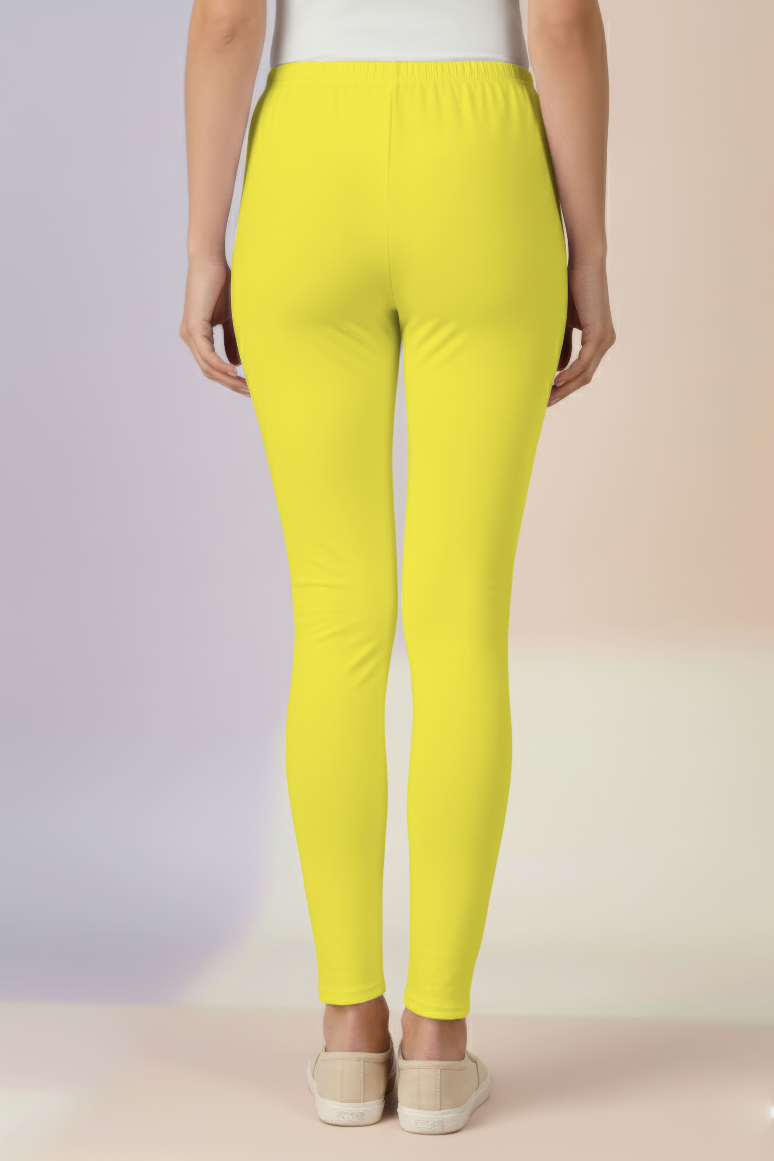 Lemon Yellow Ankle Leggings