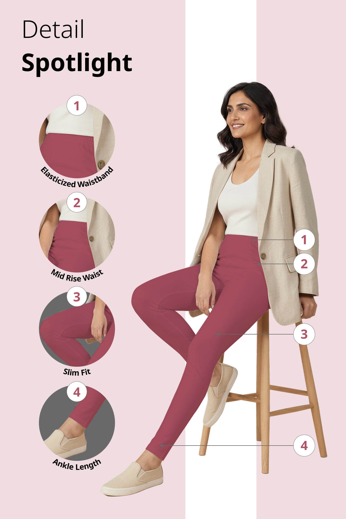 Rose Of Sharon Ankle Length Leggings