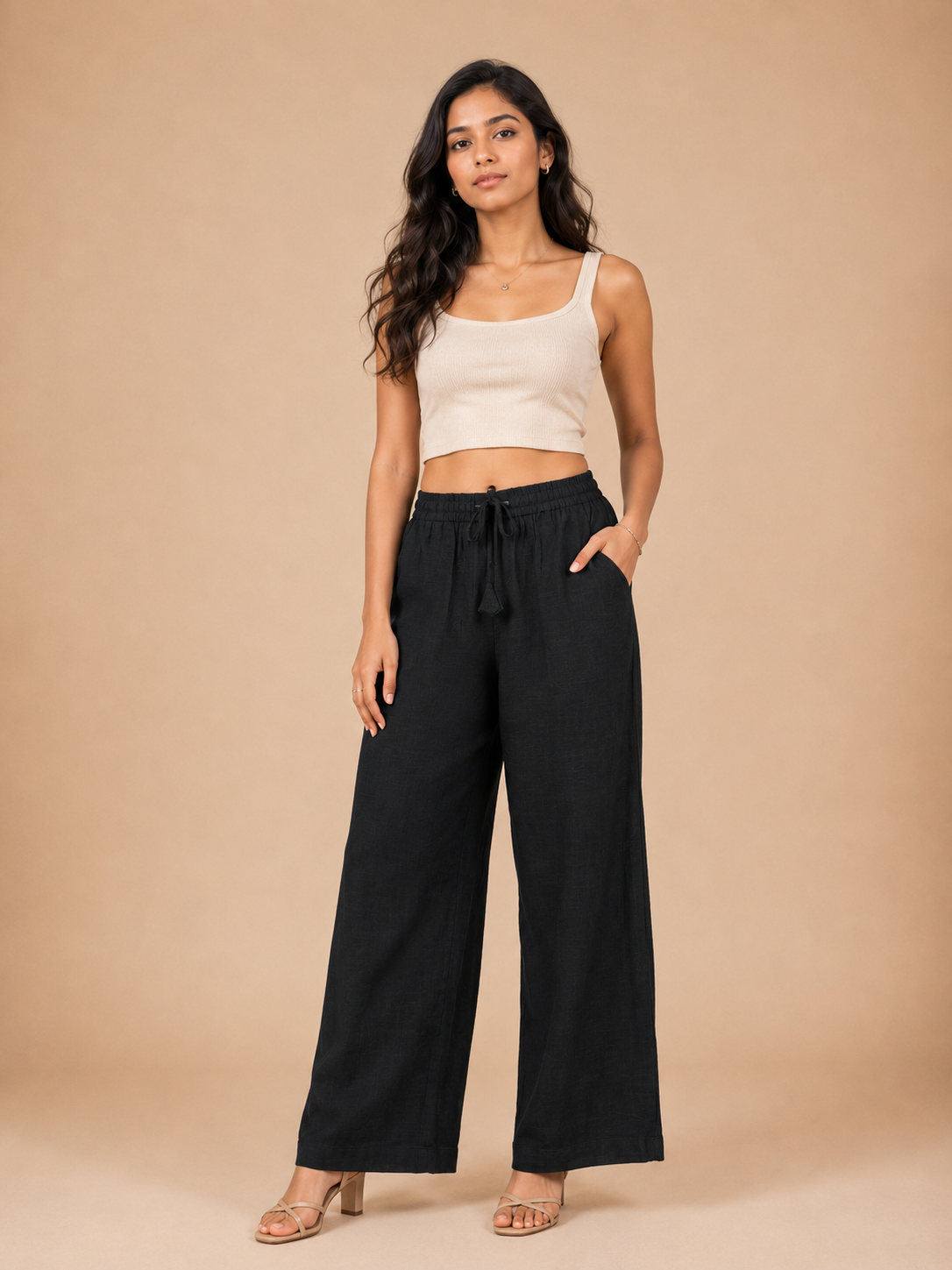 Black Linen Palazzo
