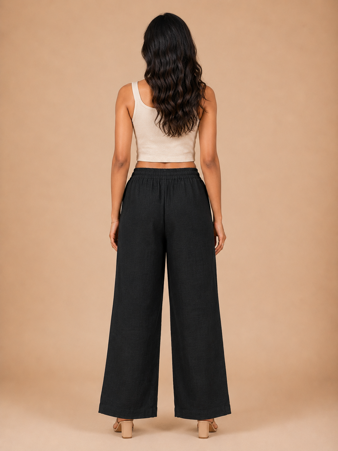 Black Linen Palazzo