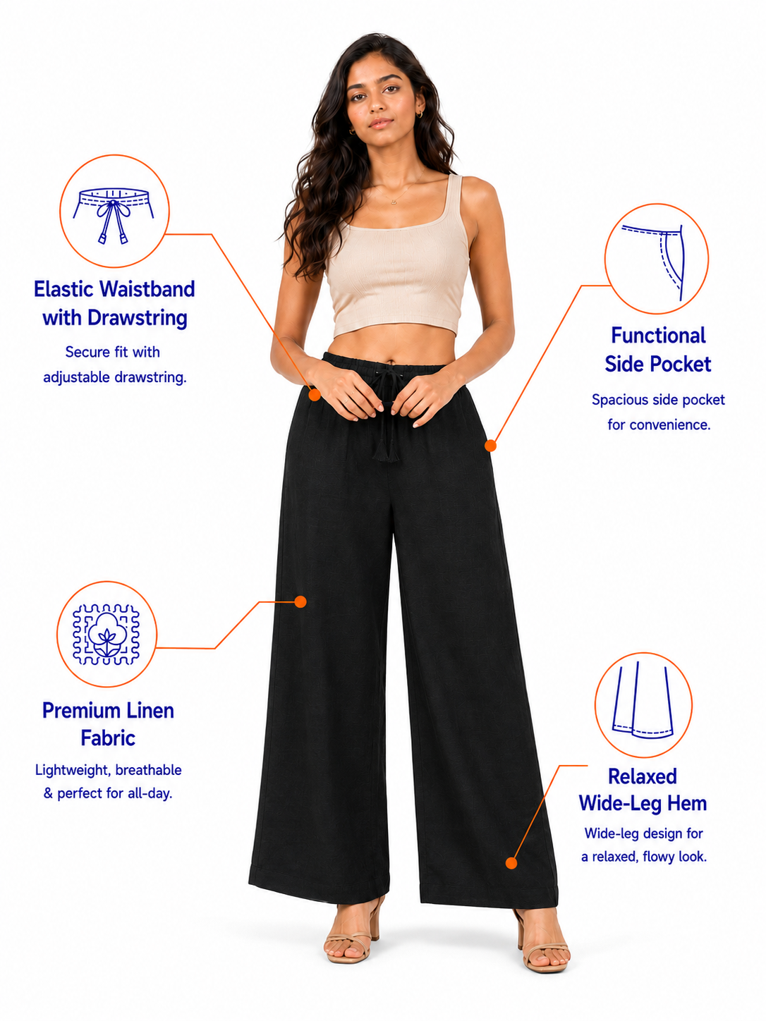 Black Linen Palazzo