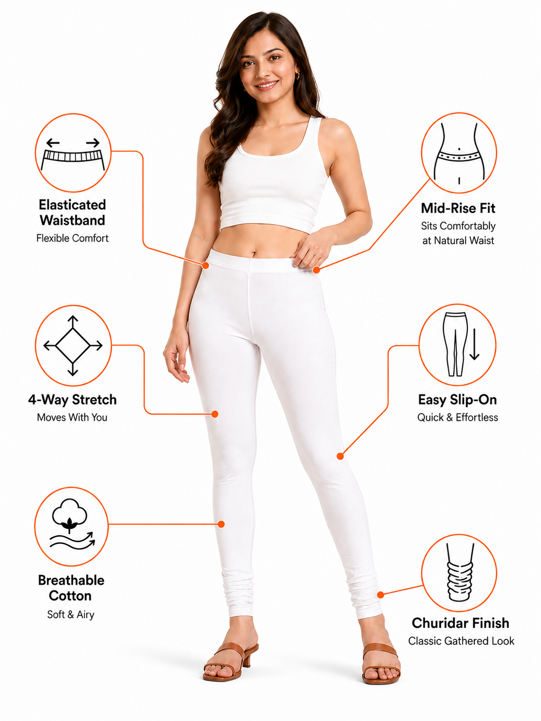 White Chudidar Leggings