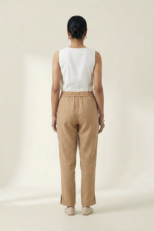 Beige Linen Pant