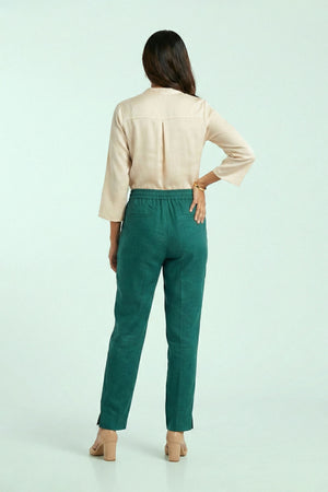 Peacock Green Linen Pant