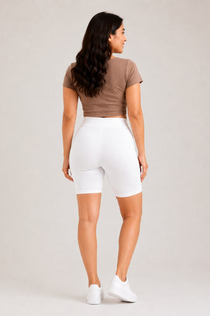White Cycling Shorts