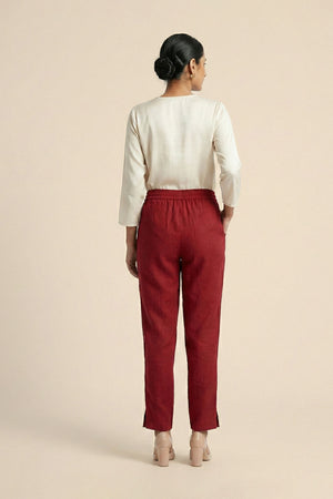 Maroon Linen Pant