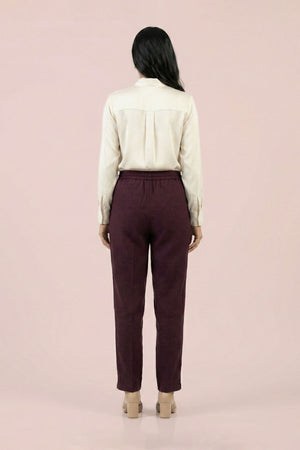 Wine Linen Pant