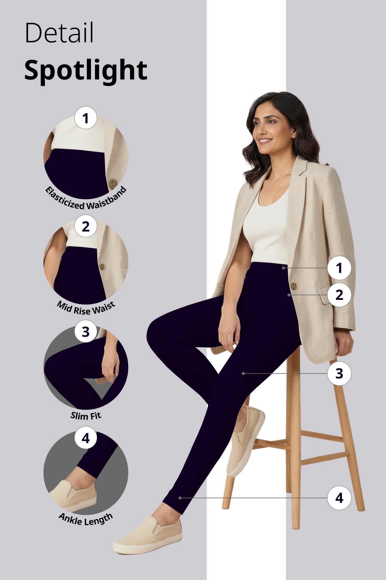 Black Ankle Length Leggings
