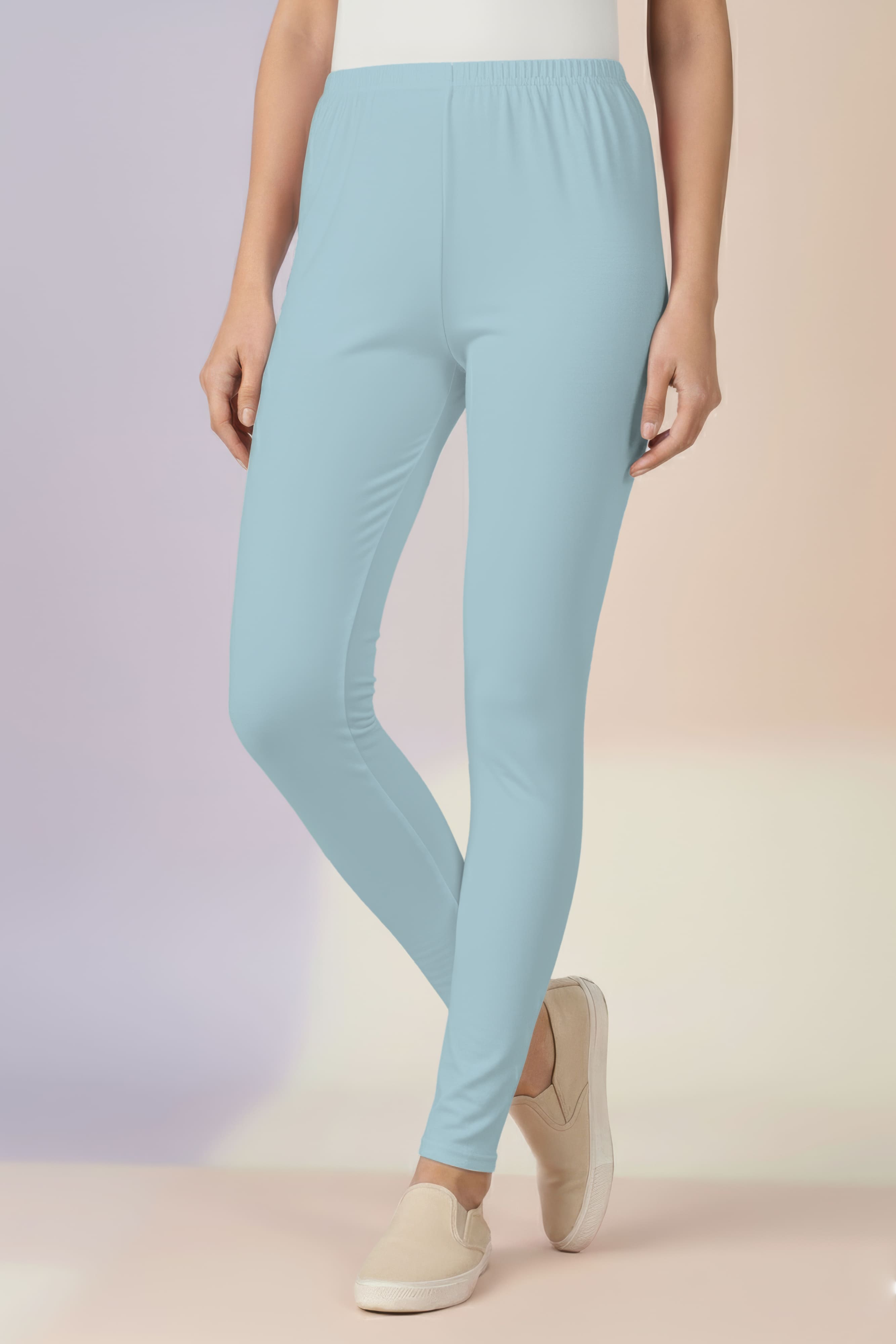 Blue Glow Ankle Length Leggings