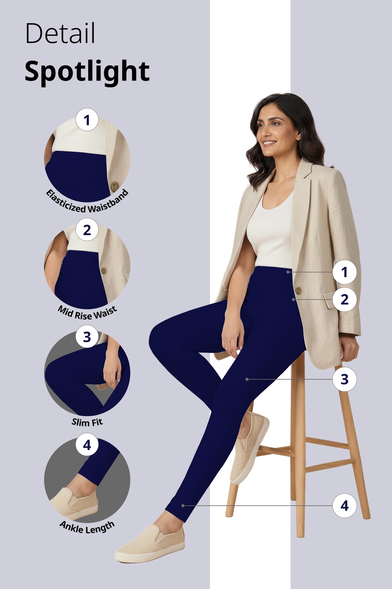 Blue Rain Ankle Length Leggings