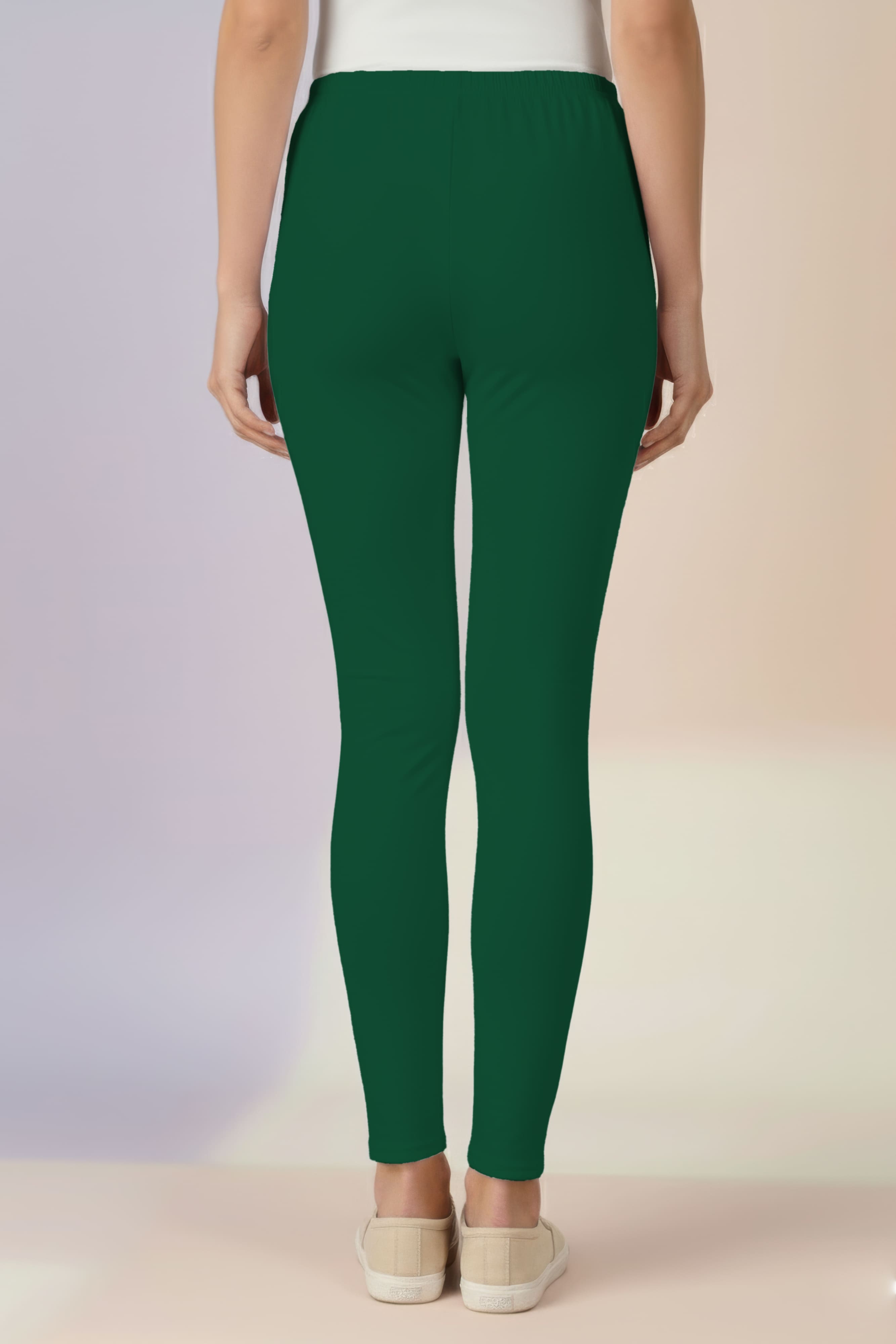 Bottle Green Ankle Length Leggings