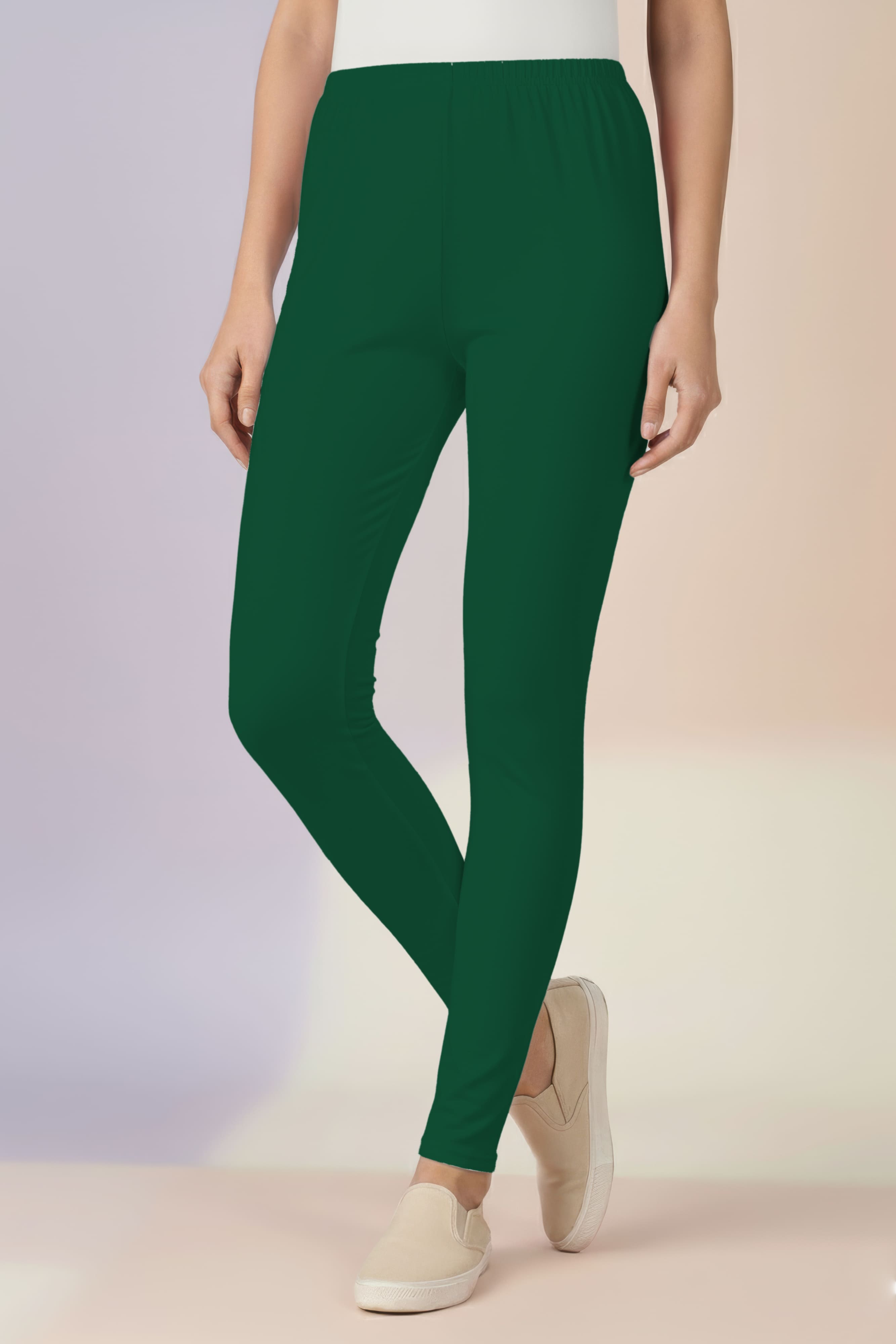 Bottle Green Ankle Length Leggings