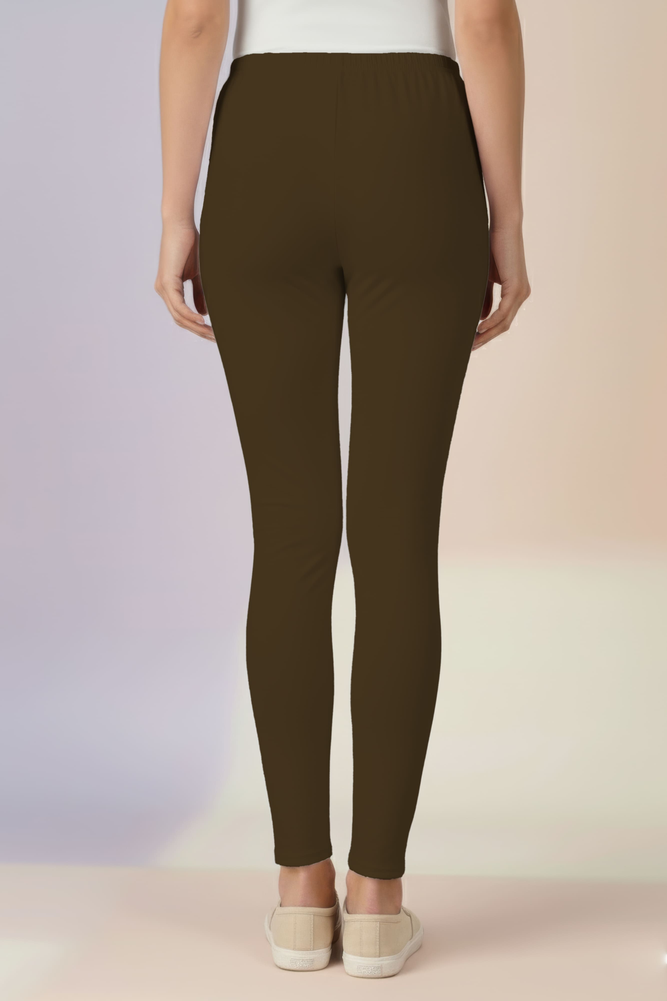Brown Ankle Length Leggings