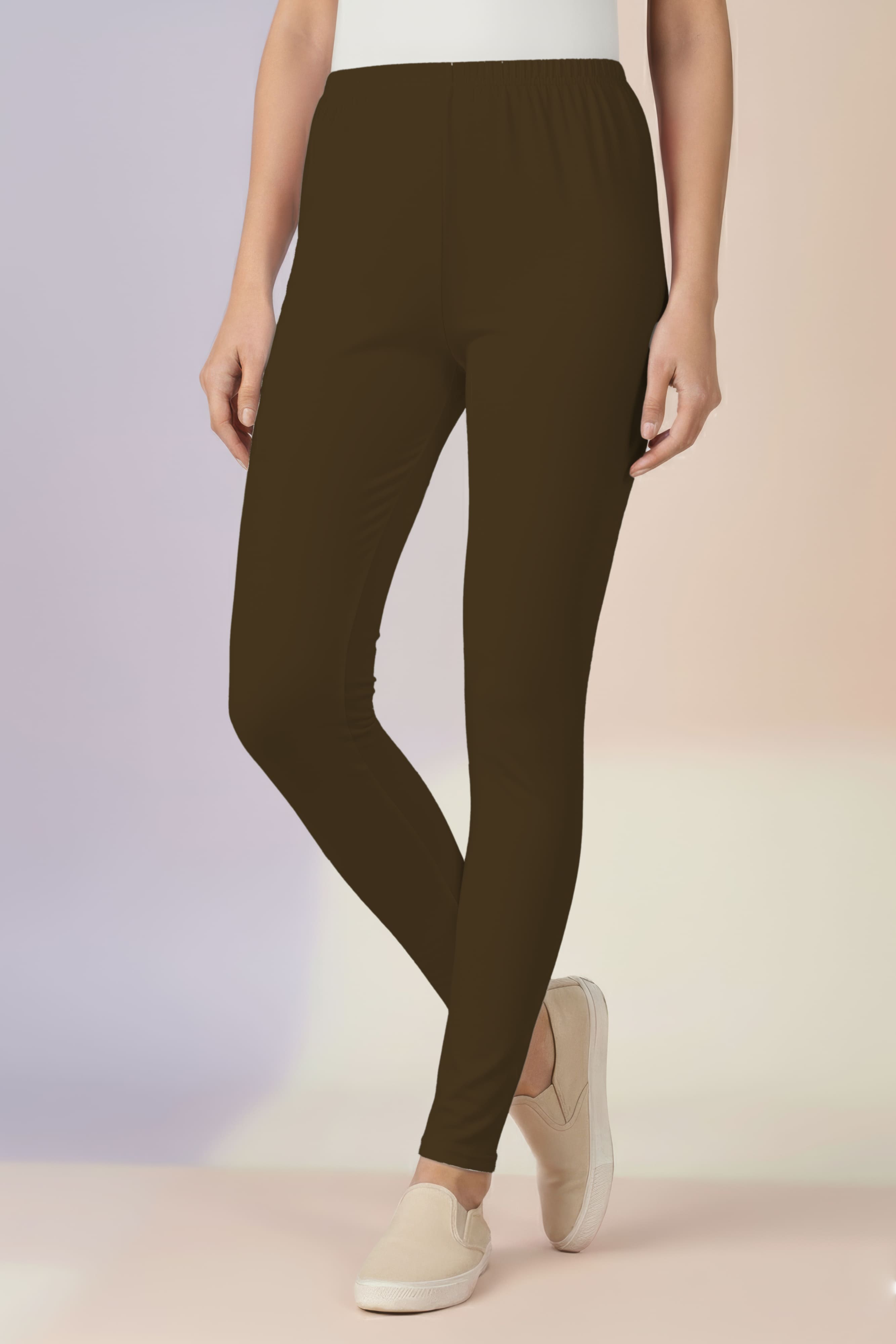 Brown Ankle Length Leggings