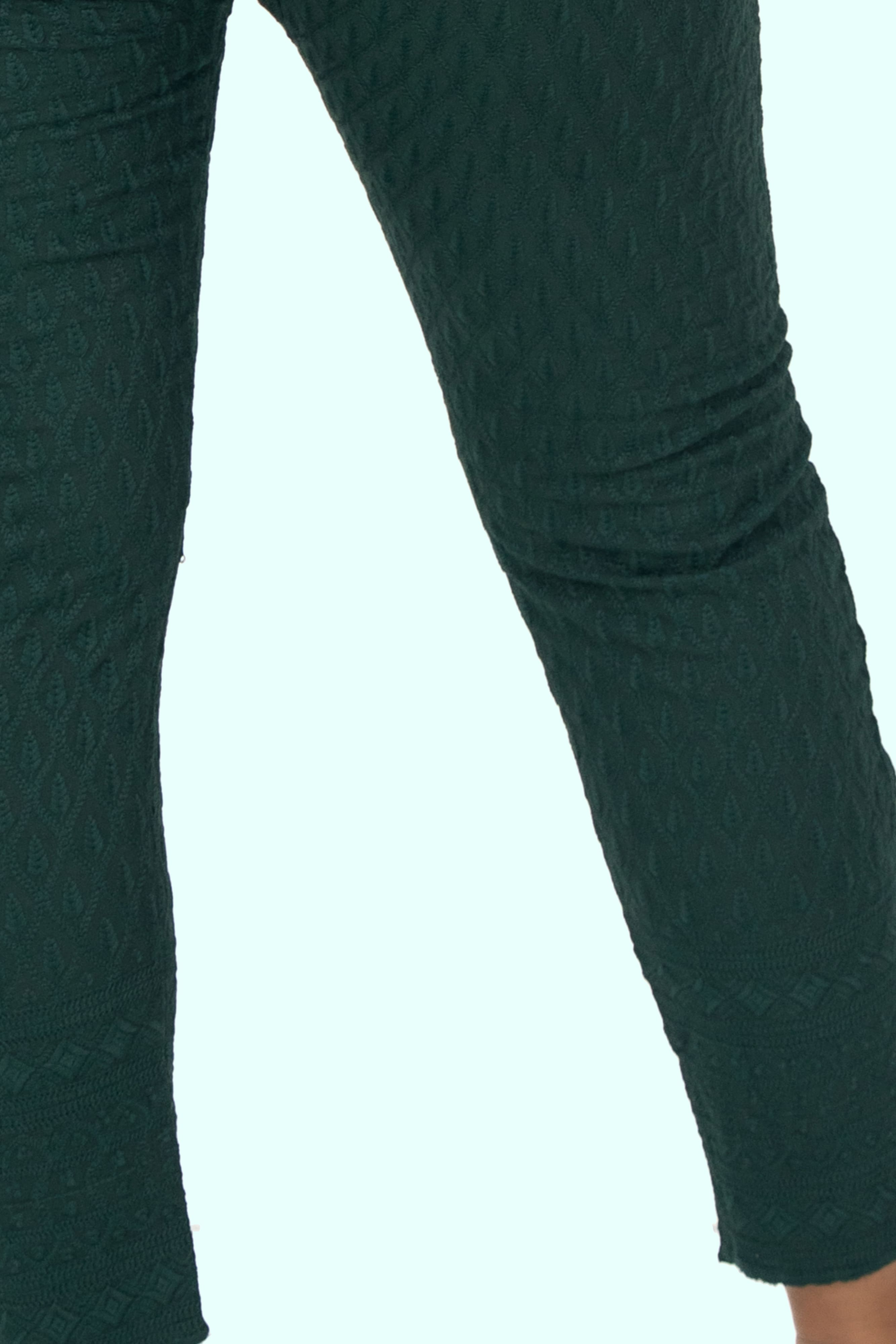 Bottle Green Rayon Chikan Pants
