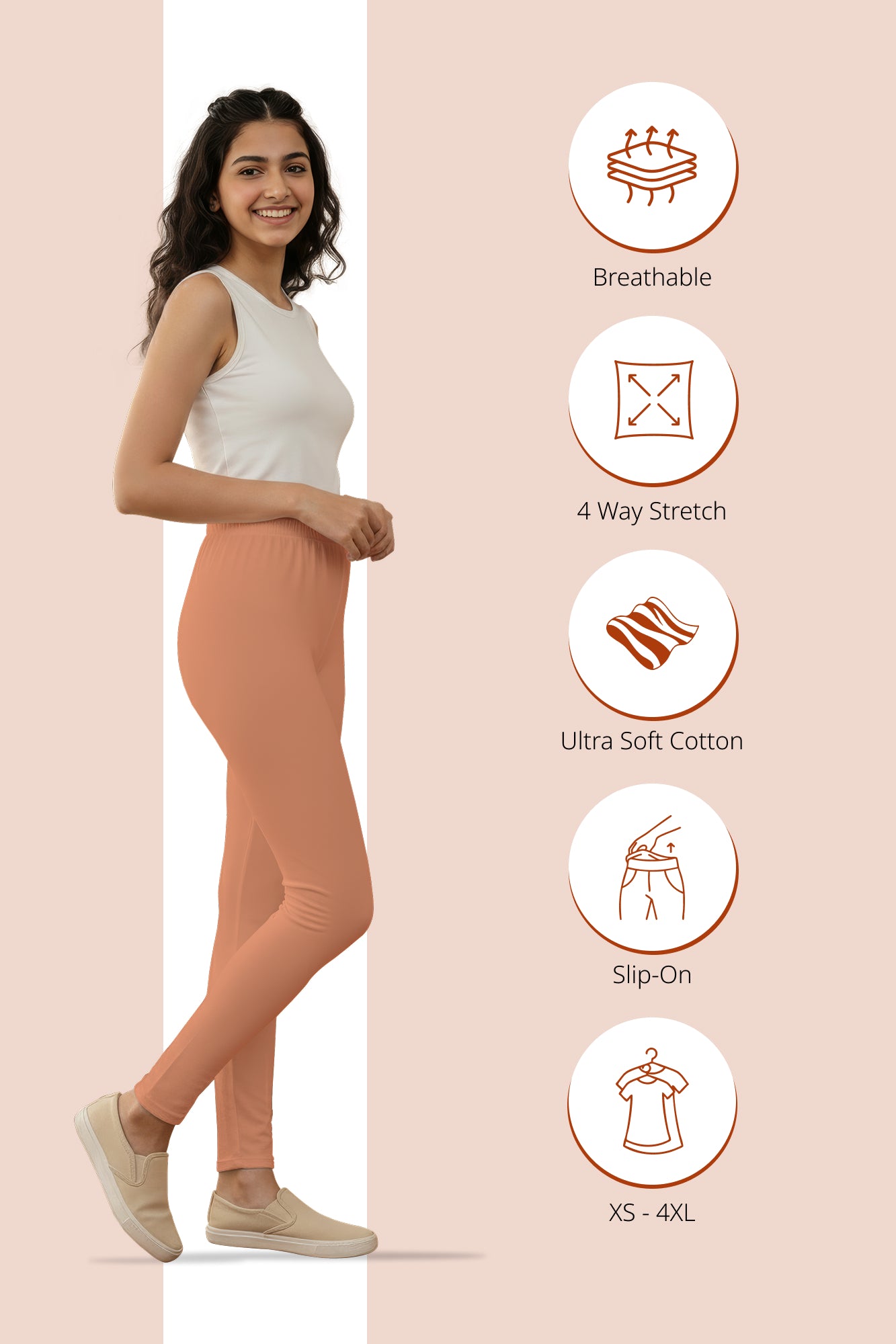 Copper Ankle Length Leggings