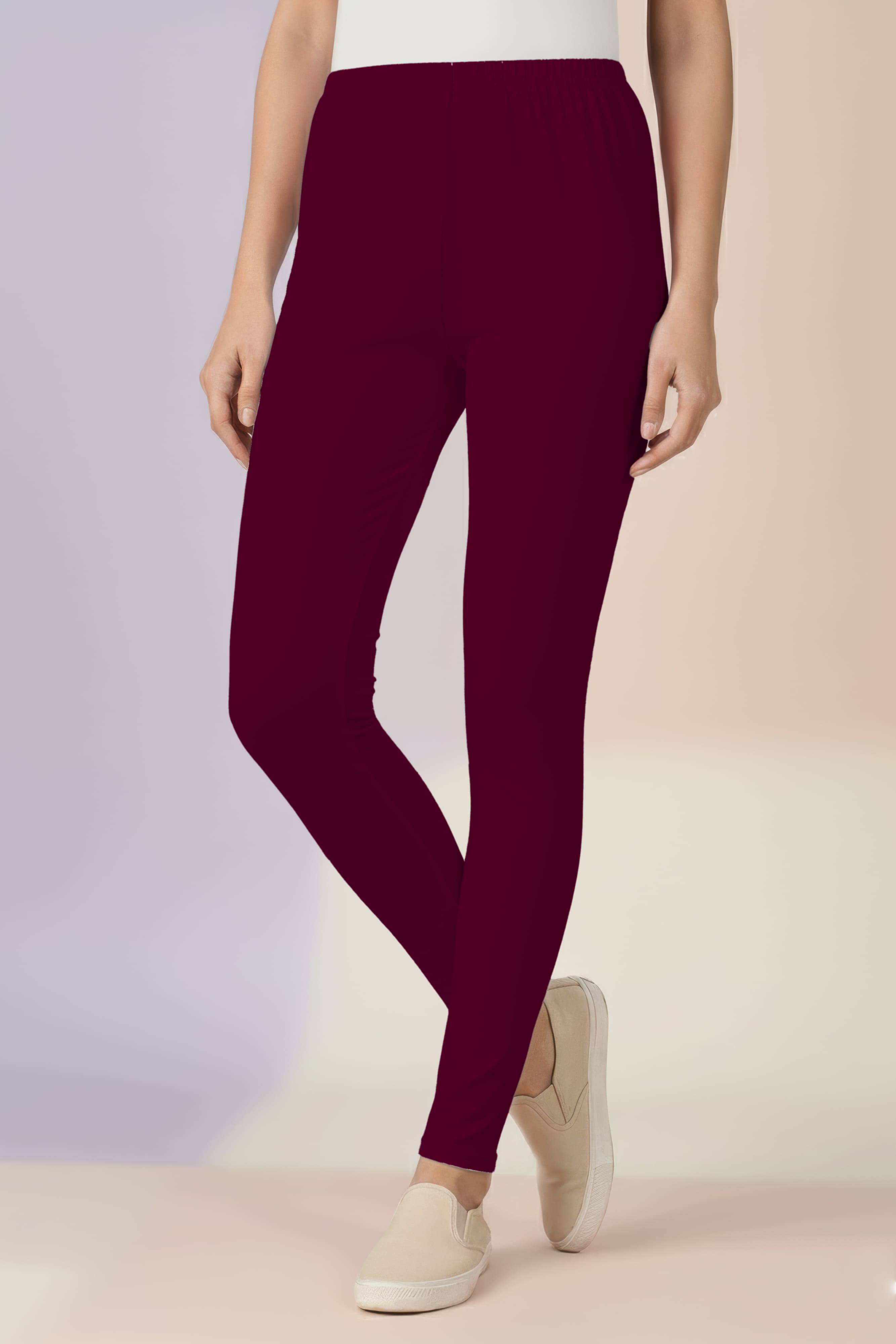 Dark Pink Ankle Length Leggings