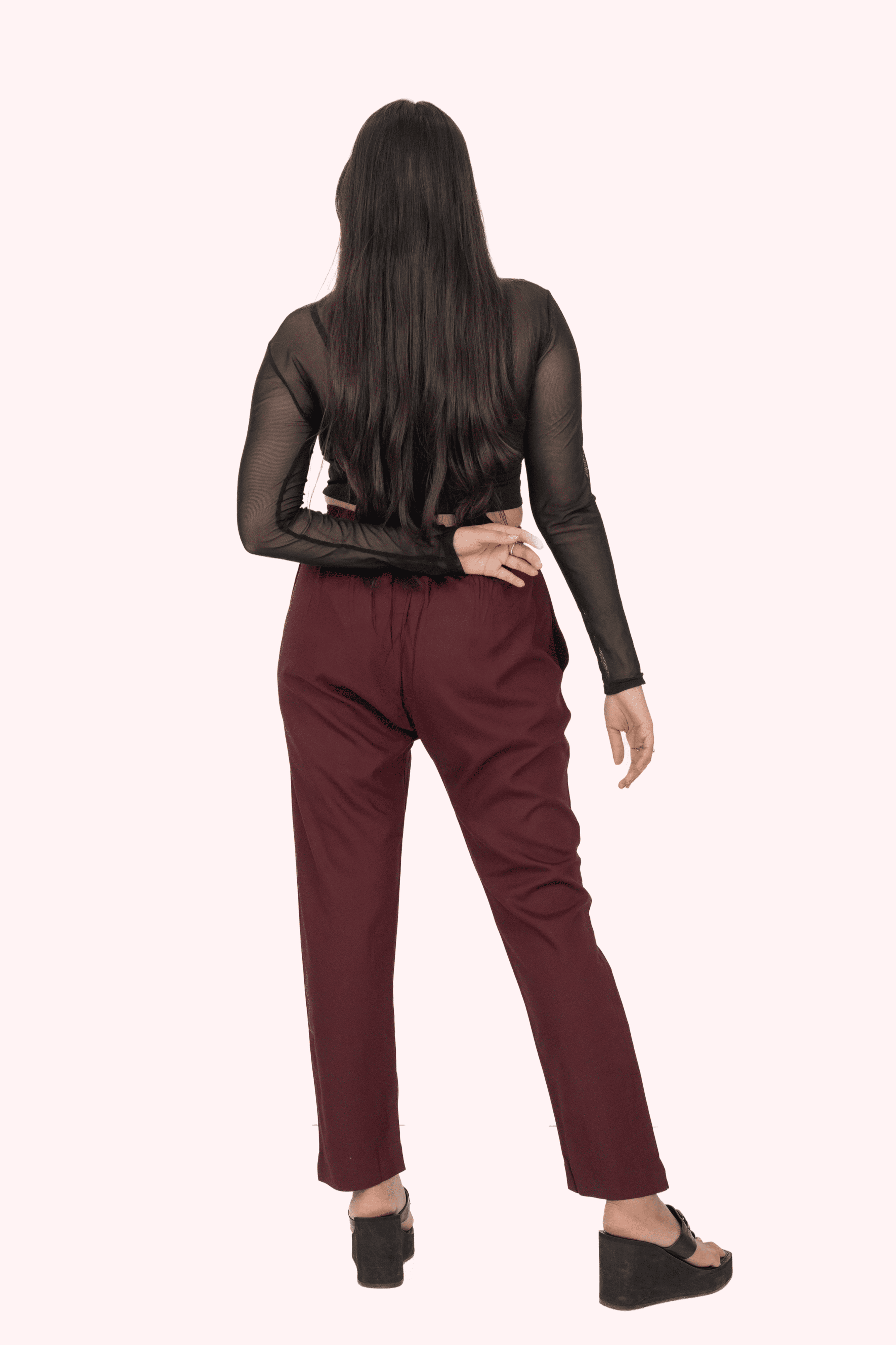 Burgundy Premium Rayon Narrow Fit Palazzo