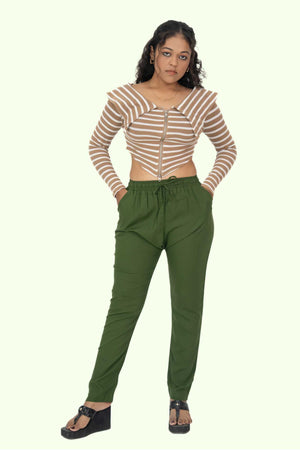 Light Mehandi Premium Rayon Narrow Fit Palazzo