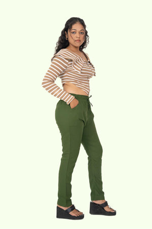 Light Mehandi Premium Rayon Narrow Fit Palazzo