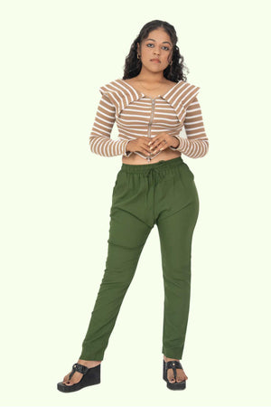 Light Mehandi Premium Rayon Narrow Fit Palazzo