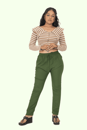 Light Mehandi Premium Rayon Narrow Fit Palazzo