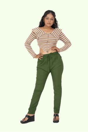 Light Mehandi Premium Rayon Narrow Fit Palazzo