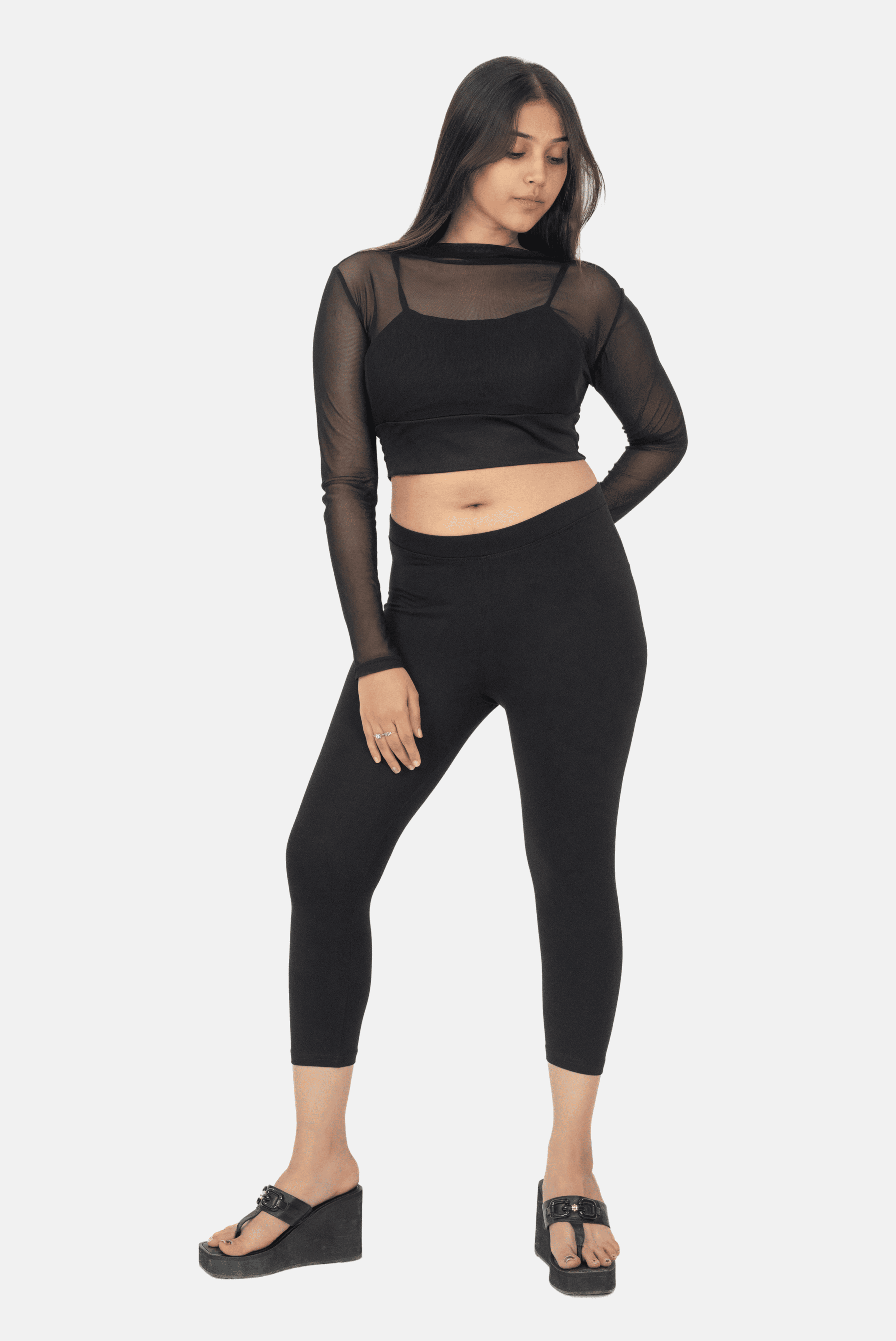 Black 3/4th Leggings