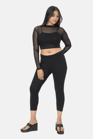 Black 3/4th Leggings