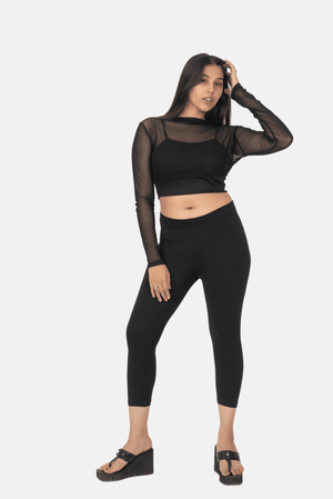 Black 3/4th Leggings