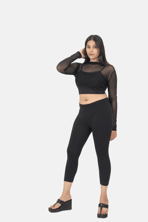 Black 3/4th Leggings