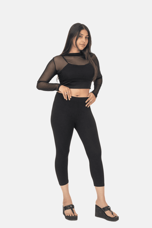 Black 3/4th Leggings