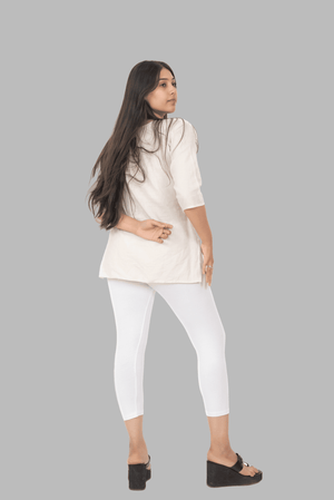 White 3/4th Leggings