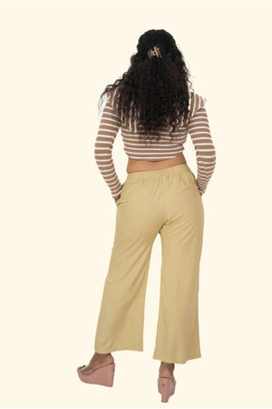 Light Beige Pocket Premium Rayon Palazzo