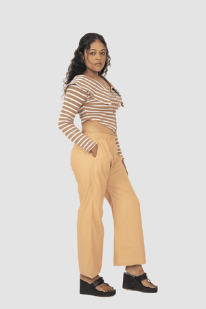 Beige Pocket Premium Rayon Palazzo