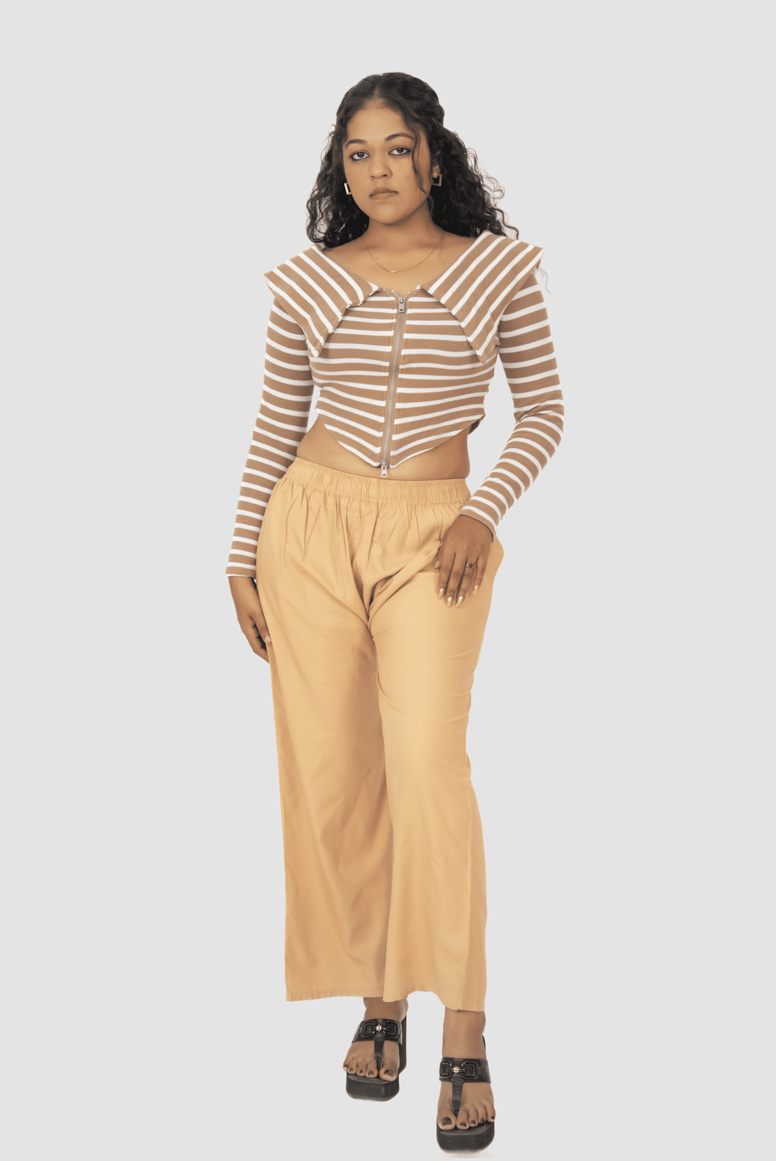 Beige Pocket Premium Rayon Palazzo