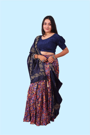 Multi Cotton Kalamkari Print - 6777 Skirt