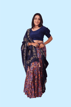Multi Cotton Kalamkari Print - 6777 Skirt