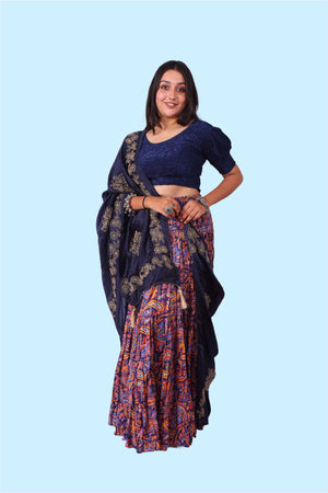 Multi Cotton Kalamkari Print - 6777 Skirt