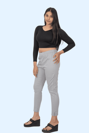 Light Grey Lycra Stretch Pants