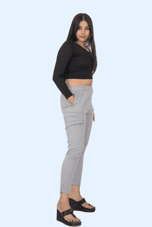 Light Grey Lycra Stretch Pants