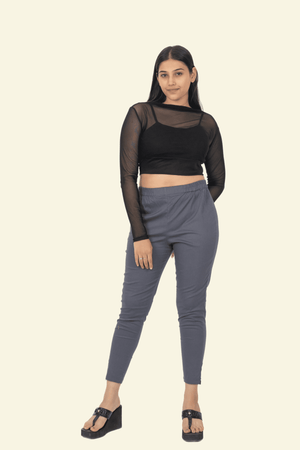 Dark Grey Lycra Stretch Pants