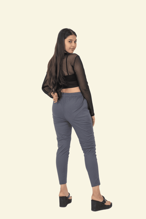 Dark Grey Lycra Stretch Pants