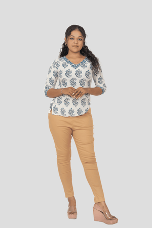 Dark Beige Lycra Stretch Pants