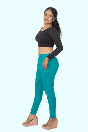 Sea Green Lycra Stretch Pants