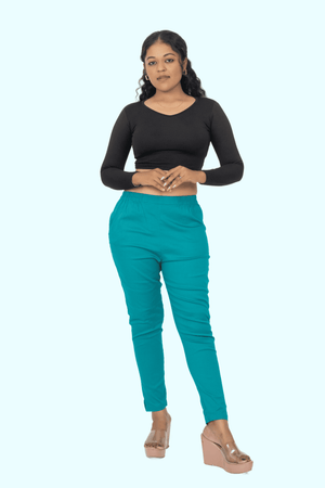 Sea Green Lycra Stretch Pants