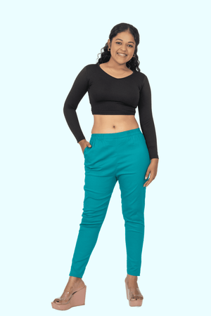 Sea Green Lycra Stretch Pants