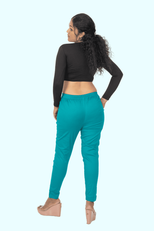 Sea Green Lycra Stretch Pants