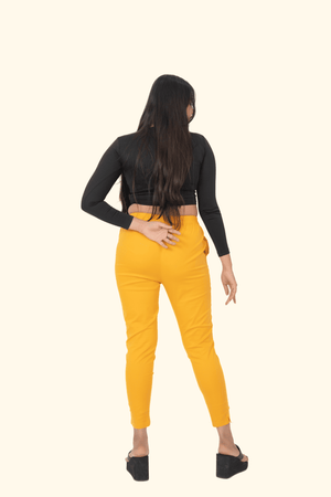 Light Mustard Lycra Stretch Pants